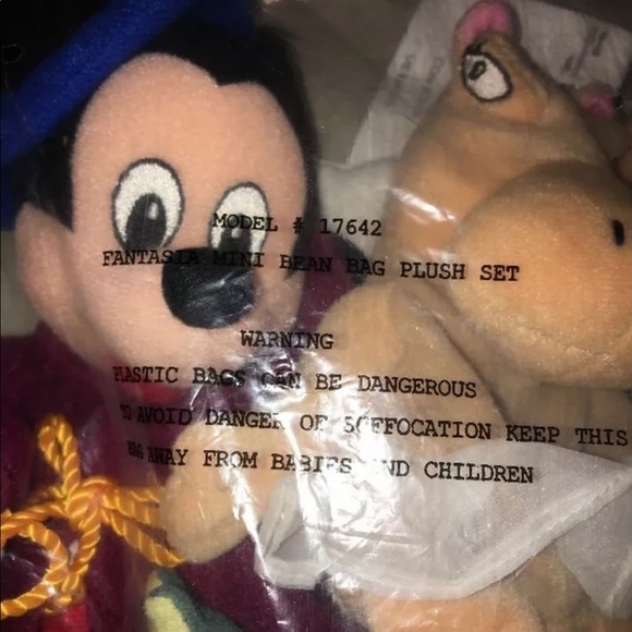 FANTASIA Bean Bag Plush Set NWT Mickey hippo - Picture 2 of 2